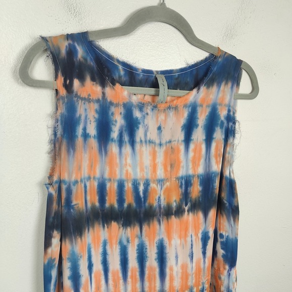 Raquel Allegra Silk Slip Dress Womens XS 0 Blue Tigers Eye Tie Dye Slip - Picture 3 of 8